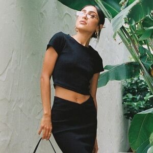 PRINCESS POLLY Black Basic Crop Top